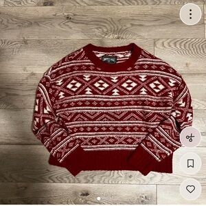 American Eagle Outfitters Festive Red and White Sweater